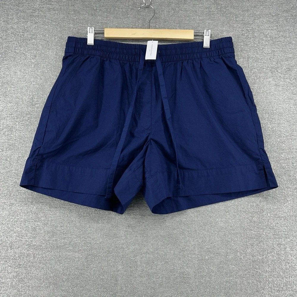 Banana Republic Shorts Men Size Large Blue Elastic Waist Casual Cotton‎ NEW